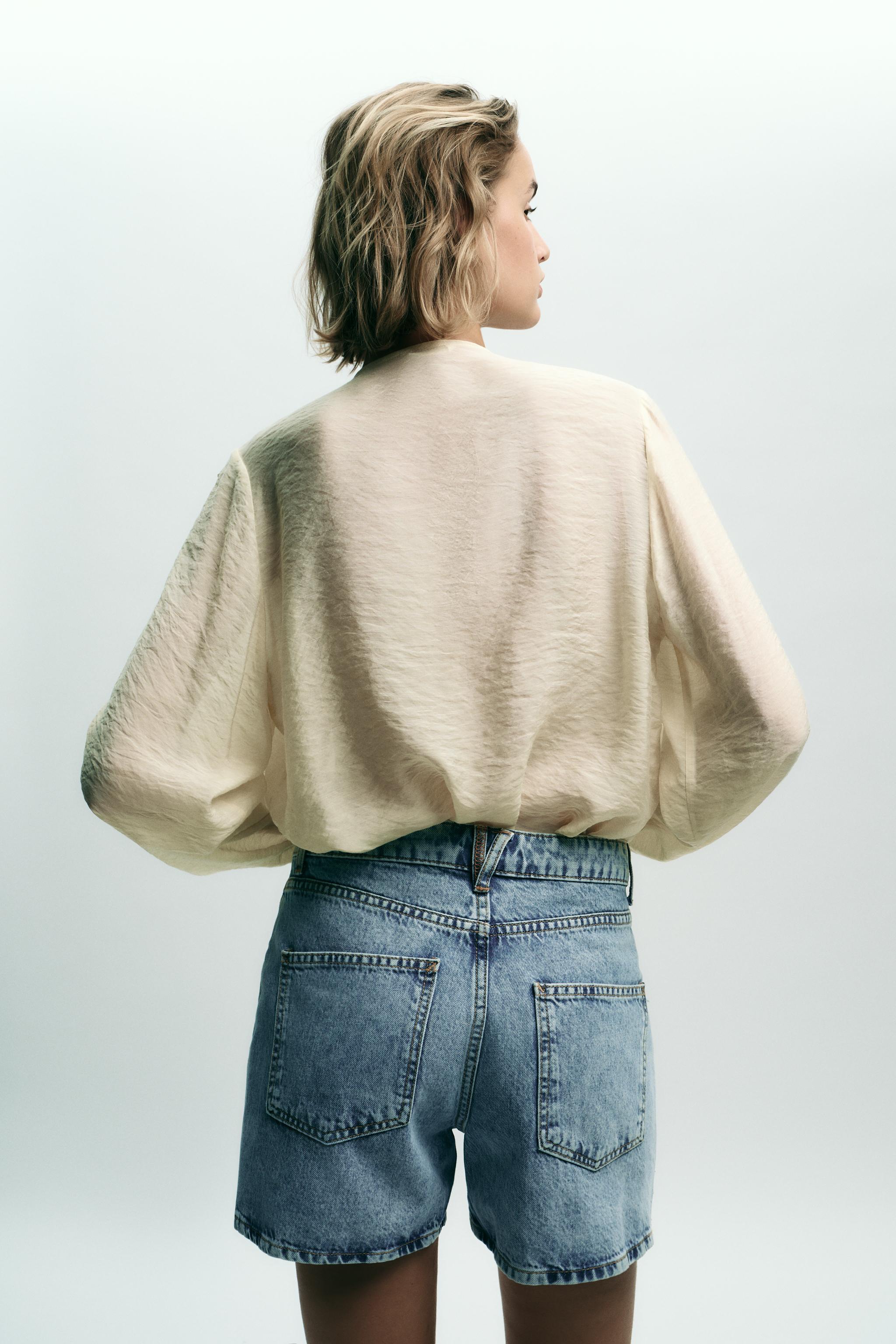 SHORT Z1975 EN JEAN TAILLE HAUTE CROISÉE